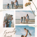 Beige Watercolor Floral Family Photo Collage